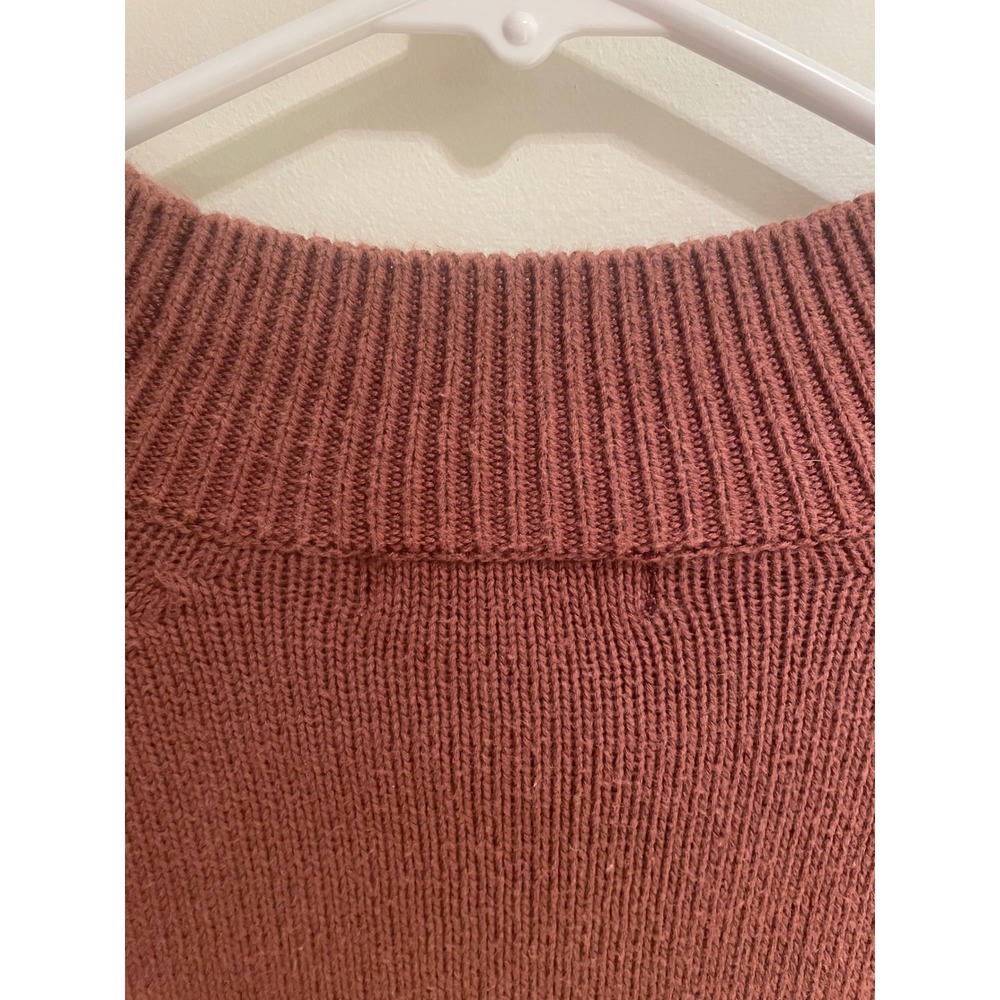 Quince Organic Cotton Raglan Crewneck Sweater Terracotta Brown Small - Picture 5 of 5